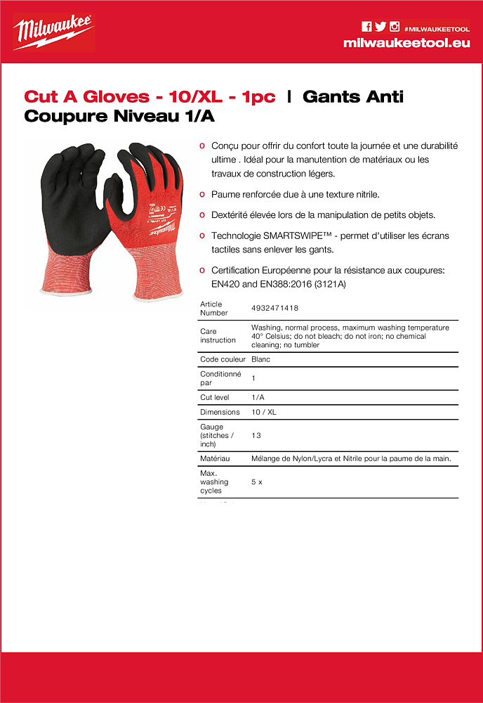 GANTS ANTI-COUPURE